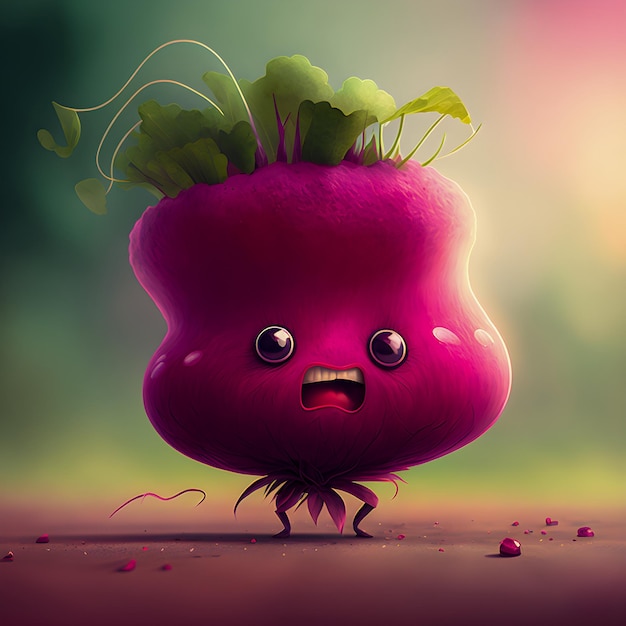 Funny Kawaii Beetroot illustration