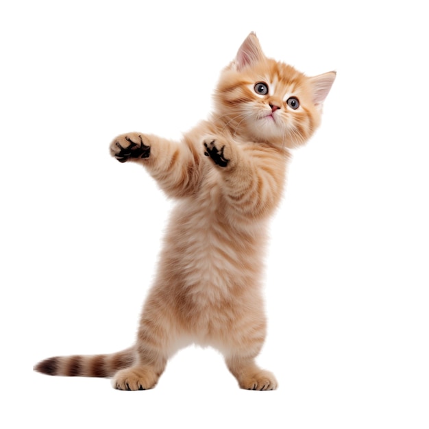 Funny kitten cat isolated on transparent background