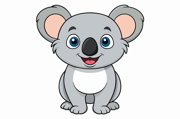 Photo funny koala vector illustration cartoons clipart and line art design on white background funny