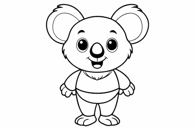 Photo funny koala vector illustration cartoons clipart and line art design on white background funny