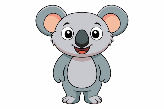 Photo funny koala vector illustration cartoons clipart and line art design on white background funny