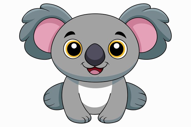 Photo funny koala vector illustration cartoons clipart and line art design on white background funny