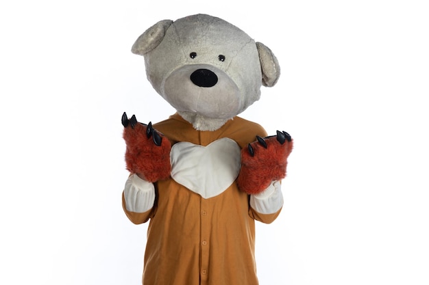 funny man in a bear costume