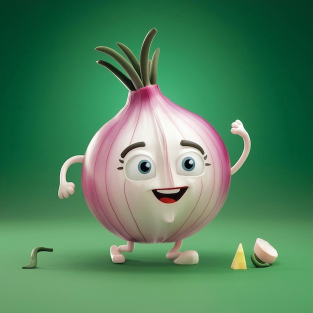 Photo funny onion cartoon illustration