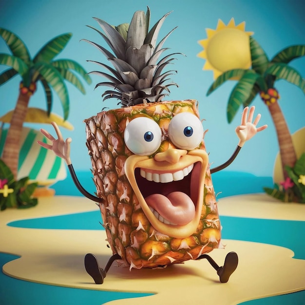 funny pineapple cartoon