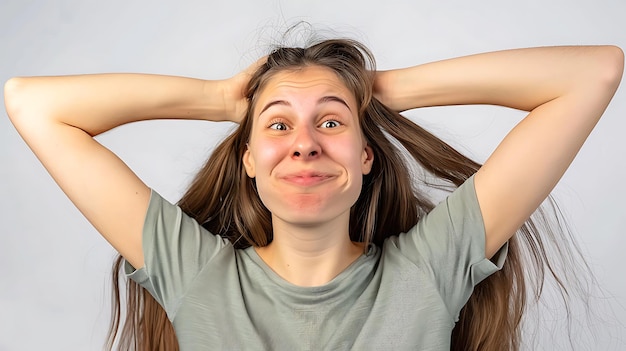 Photo funny portrait of a young woman