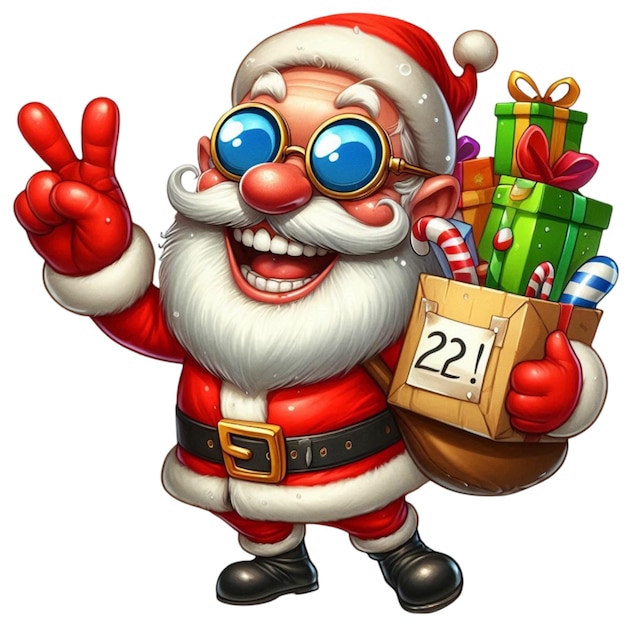 Photo funny santa watercolor clipart