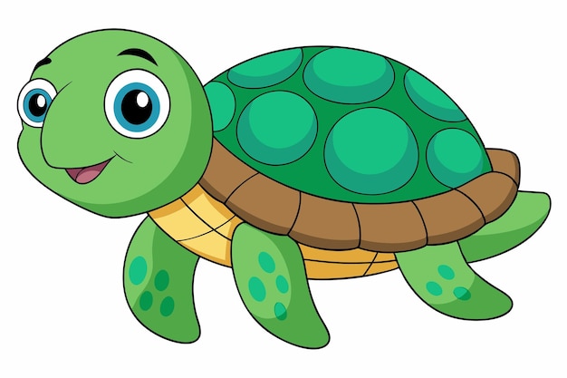 Photo funny sea turtle vector illustration cartoons clipart and line art design funny sea turtle vecto