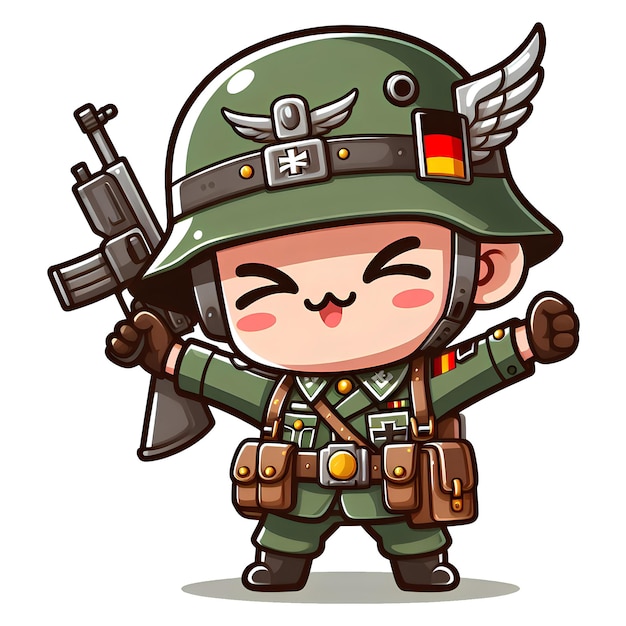 funny soldier cartoon of german