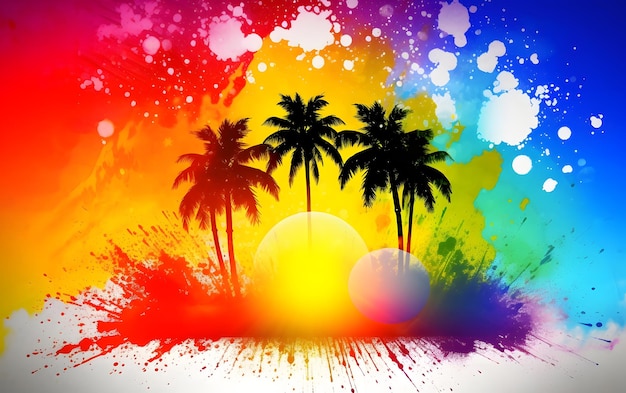 Funny summer background abstract colorful