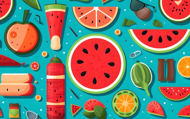 Funny summer background abstract colorful