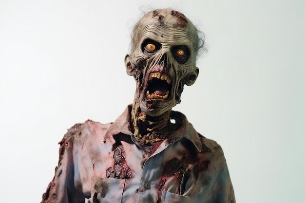 Funny zombie on white background