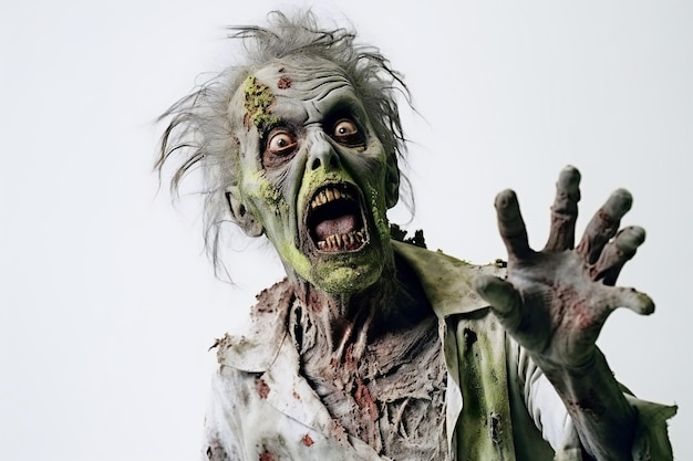 Funny zombie on white background