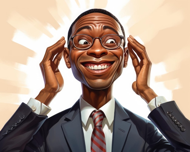 A funnylooking black businessman