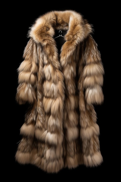 Fur coat on a black background