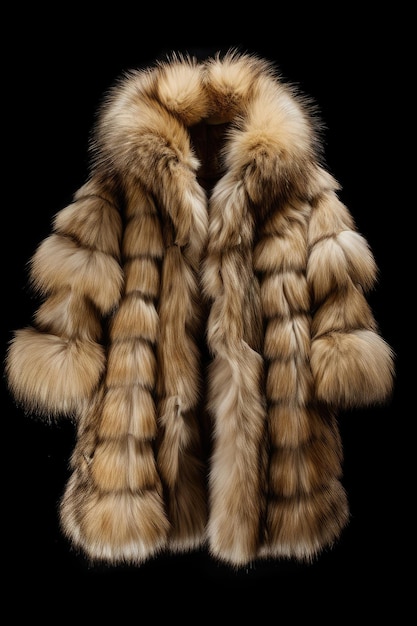 Fur coat on a black background