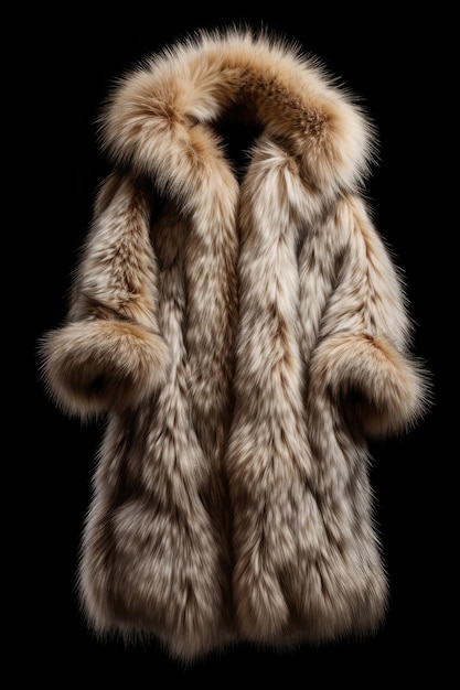 Fur coat on a black background