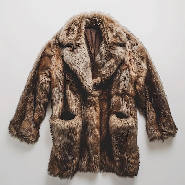 a fur coat with a collar that says quot fur quot