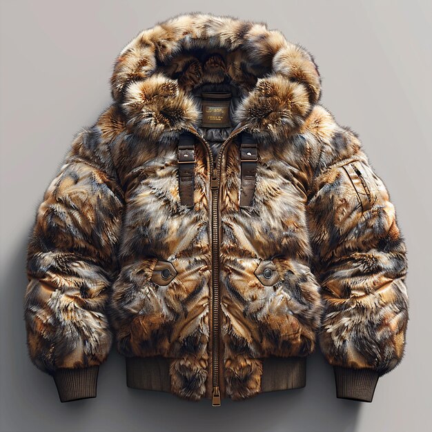 Photo a fur coat with fur on the front and the fur on the front