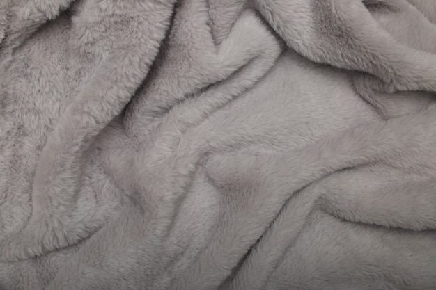 Fur fabric factory fluffy soft delicate gray surface faux