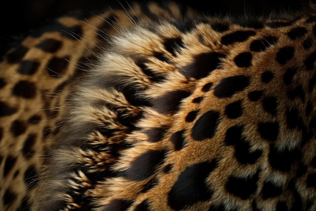 Fur leopard texture closeup AI generation