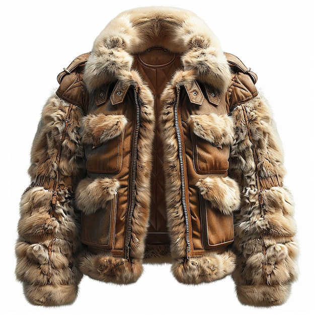 Photo a fur lined jacket with fur trim and fur trim