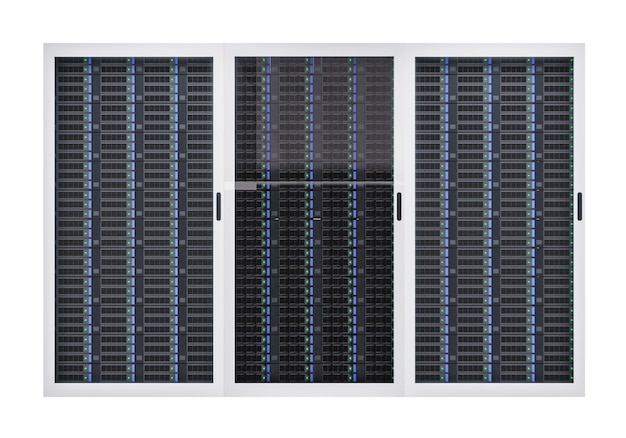 Furniture of a big data server warehouse 3d render