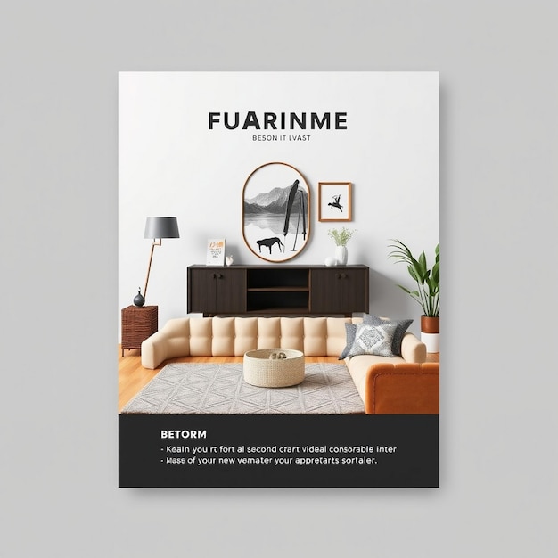 Photo furniture instagram flyer and social media post template