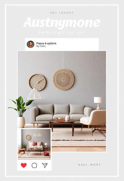 Furniture Instagram flyer and social media post template