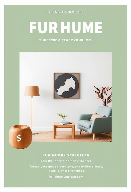 Photo furniture instagram flyer and social media post template