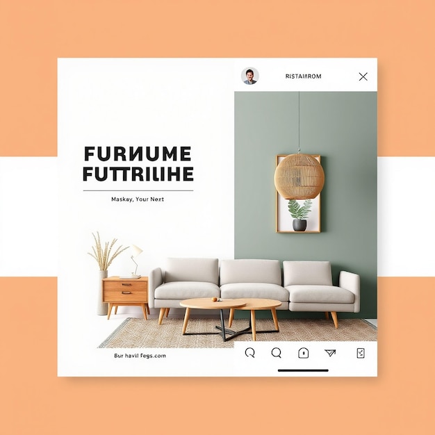 Furniture Instagram flyer and social media post template