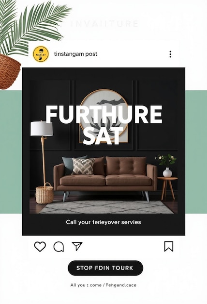 Furniture Instagram flyer and social media post template