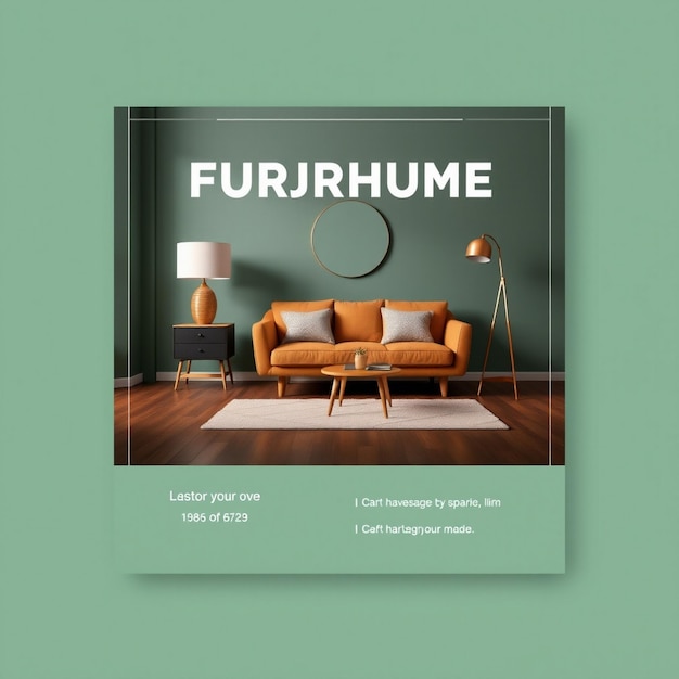 Photo furniture instagram flyer and social media post template