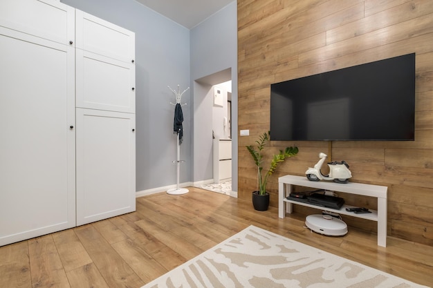 Furniture in interior of living room in apartment