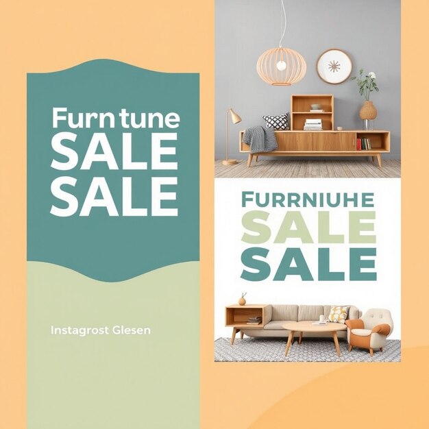 Photo furniture sale instagram post and social media template