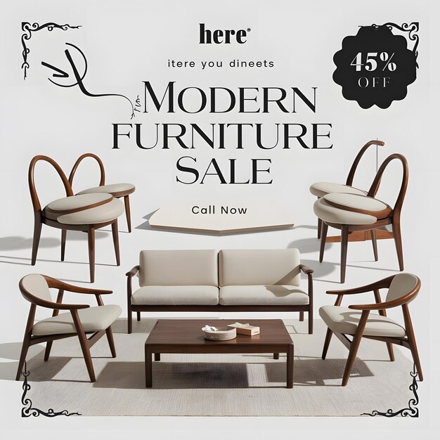 Photo furniture sale story ads design furniture social media poster design