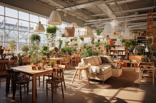 Furniture Shop Natural Light Generative AI