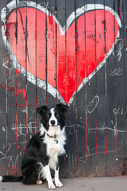 Furry Valentines Dogs Celebrating Love with Hearts