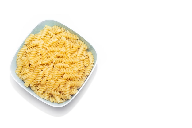 Fusilli macaroni on a plate.