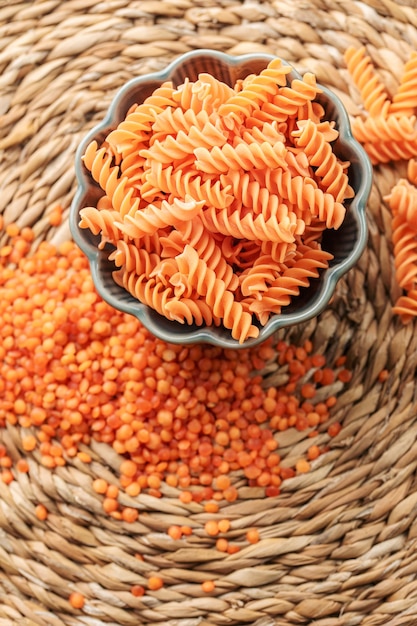 Fusilli red lentil pasta