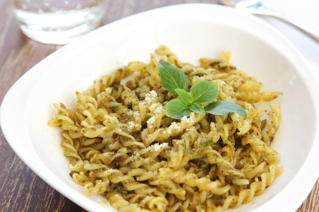 Fusilli with Basil Pesto