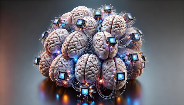 Fusion of Human Brains with Quantum Computer Neural Network Biological Computing AI AGI