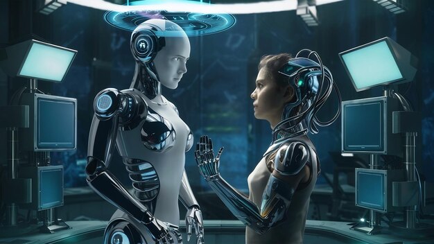 Future artificial intelligence robot and cyborg