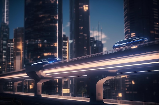 The Future City of Magnetic Levitation HighTech and EcoFriendly Transportation