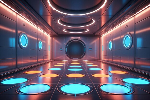 Future extended space science and technology sense background 3D rendering