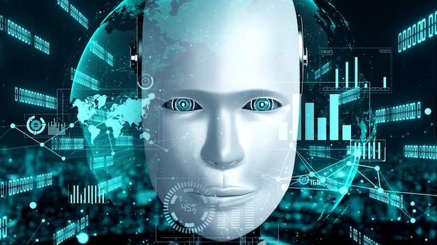 Future financial technology controll by AI robot huminoid uses machine learning