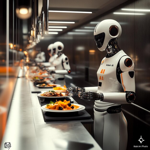 Photo the future of food dynamic ai robotics enhancing culinary excellence