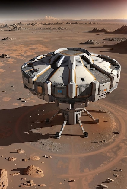 Future high technology mars base for humans