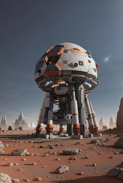 Future high technology mars base for humans