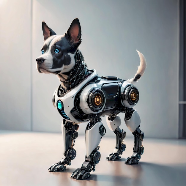 Photo future robot dog background very cool